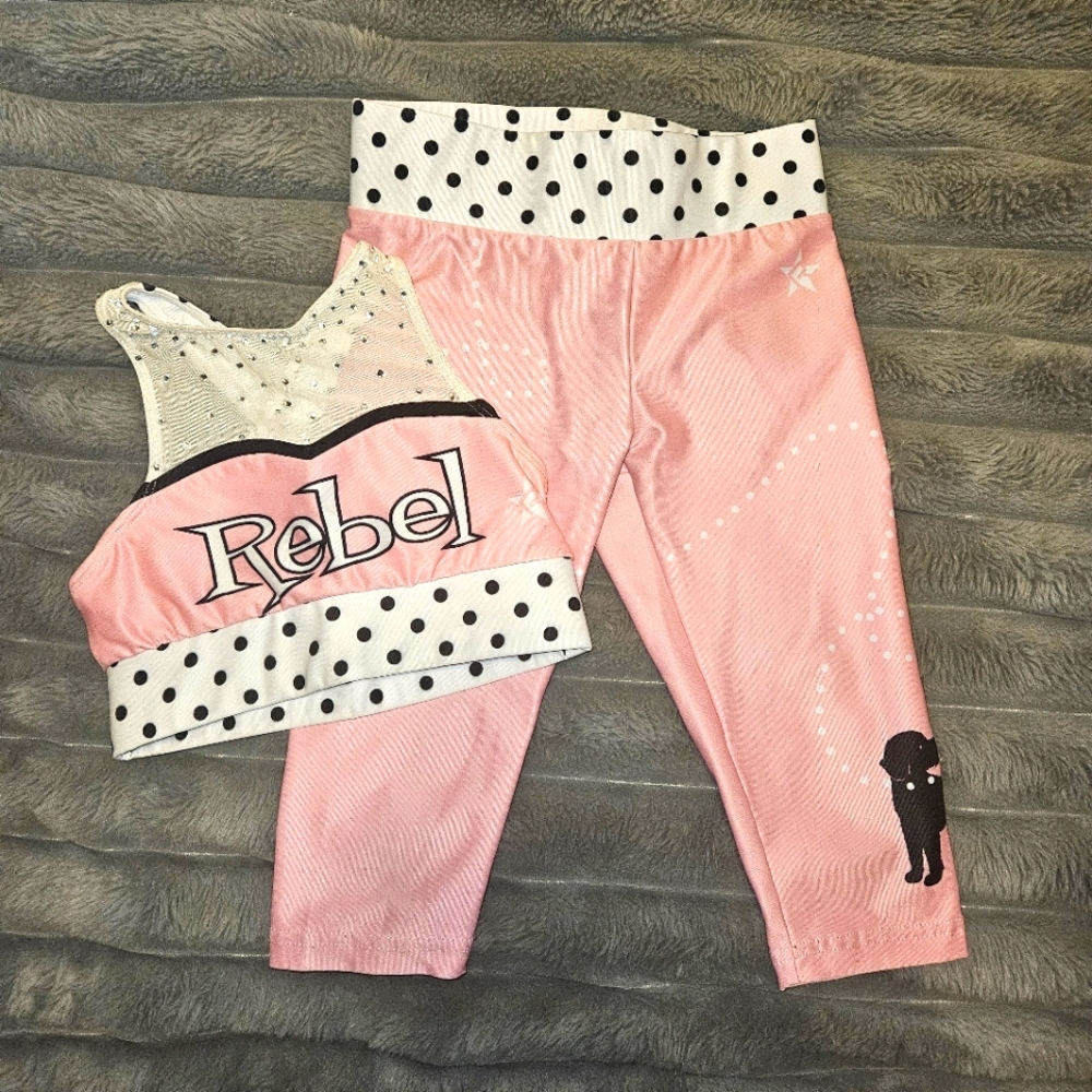 Rebels Pink and White Polka Dot Activewear